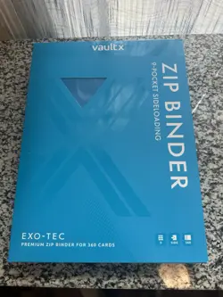 VaultX Binder Neon Blue 9 POCKET Exo-Tec Zip Binder BRAND NEW Holds 360 Cards - Image 1