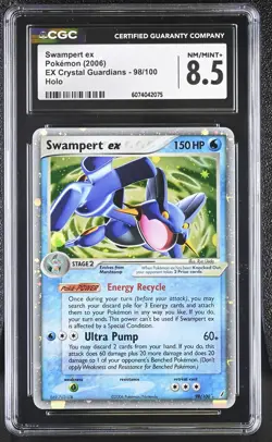 CGC 8.5 Swampert ex 2006 EX Crystal Guardians 98/100 Holo Pokemon Card - Image 1