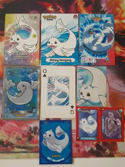Dewgong Fan Art Bundle of 8 Peruvian Cards + Stickers NOT Official Pokemon PL-NM - Image 1