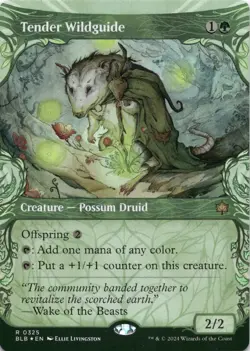 Tender Wildguide (Showcase Foil) Bloomburrow - Magic MTG NM - Image 1
