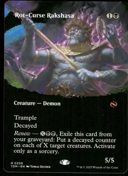 1x Rot-Curse Rakshasa (Borderless) - Tarkir: Dragonstorm - NM - MTG - Image 1