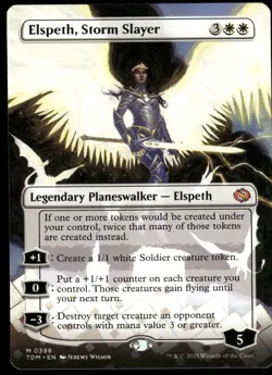 1x Elspeth, Storm Slayer (Borderless) - Tarkir: Dragonstorm - NM - MTG - Image 1