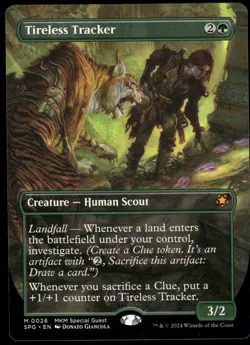 1x Tireless Tracker (Borderless) - Special Guests NM - MTG - Image 1