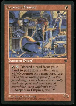 1x Dwarven Armorer - Fallen Empires - LP - MTG - Image 1