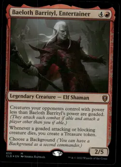 1x Foil Baeloth Barrityl, Entertainer - Commander: Battle for Baldur's Gate - Image 1