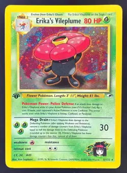 2000 Pokemon Gym Heroes 1st Edition #5/132 Erika's Vileplume Holo - Image 1