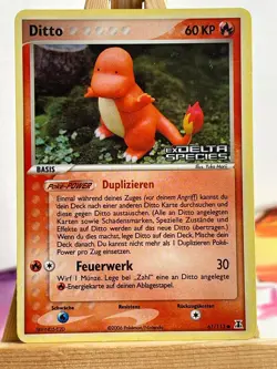Ditto (Glumanda) 61/113 EX Delta Species Stamp Holo Deutsch Exc Pokemon - Image 1
