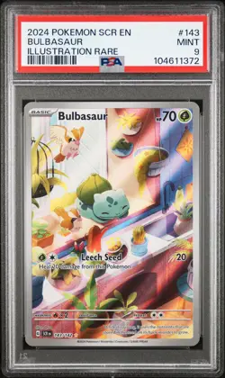 2024 POKEMON SCR EN-STELLAR CROWN ILLUSTRATION RARE #143 BULBASAUR PSA 9 - Image 1
