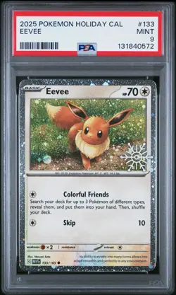 2025 POKEMON HOLIDAY CALENDAR #133 EEVEE PSA 9 - Image 1