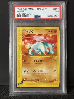 Pokemon 2002 McDonald’s Promo Phanpy #017 PSA 7 Near Mint - Image 1