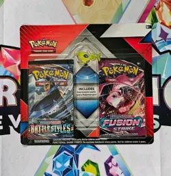 POKEMON TCG SWORD & SHIELD FUSION STRIKE & BATTLE STYLES CELEBI COLLECTOR'S PIN - Image 2