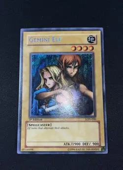 Yugioh Gemini Elf LON-000 Labyrinth of Nightmare 1st Edition Secret NM-M - Image 1