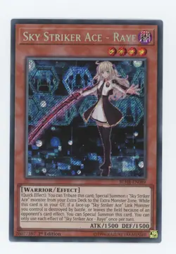 Yugioh Sky Striker Ace - Raye BLHR-EN089 Secret Rare 1st Edition NM - Image 1