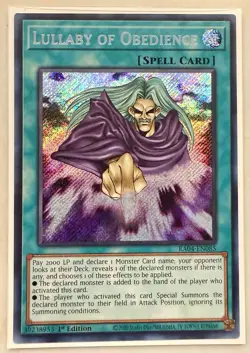 Yu-Gi-Oh! Lullaby of Obedience RA04-EN085 Secret Rare 1st Edition NM - Image 1