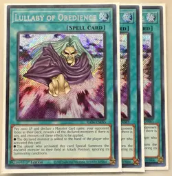 3x Lullaby of Obedience 1st Edition Secret Rare RA04-EN085 Yu-Gi-Oh! - Image 1