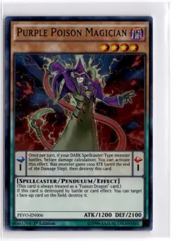 Purple Poison Magician 1st Edition Ultra Rare Pendulum Evolution PEVO-EN006 LP - Image 1
