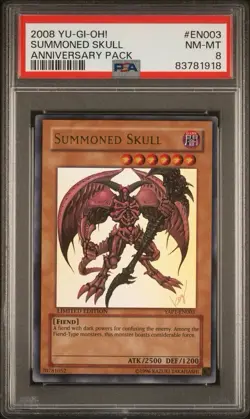 Yu-Gi-Oh! Summoned Skull (YAP1-EN003) Ultra Rare - Limited Ed - NM/MT (PSA 8) - Image 2