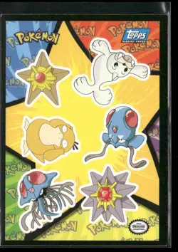 Pokemon Topps Sticker Card #S18 Staryu, Seel, Psyduck, Tentacool Blue Logo - Image 1