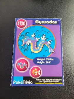 Pokemon TCG PokeTrivia #130 Gyarados Burger King Card - Image 1
