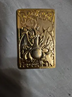 POKEMON #6 CHARIZARD Burger King Gold-Plated Pokeball Card 1999 - Image 1