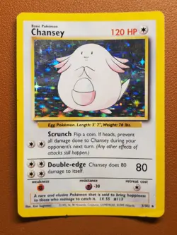 Chansey 3/102 Holo 1999 WOTC Pokemon TCG Base Set Unlimited Rare Card MP - Image 1