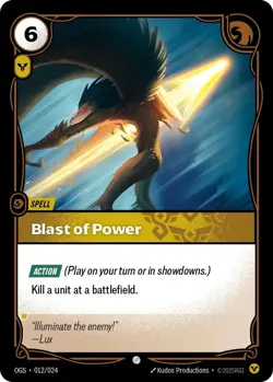 Blast Of Power Riftbound Origins TCG Card NM Proving Grounds Exclusive 012/024 - Image 1