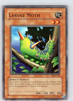 Yu-Gi-Oh TCG Larve Moth MRD-007 Unlimited Regular Common Card Played LP - Image 1