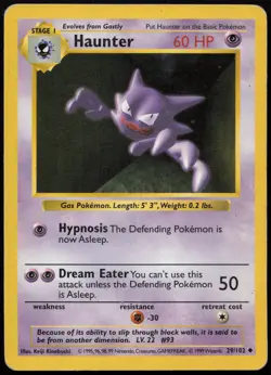 Haunter [Shadowless] #29 Base Set Pokemon Card - Image 1