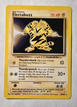 Electabuzz - 20/102 - Pokemon Base Set Unlimited Rare Card WOTC NM - Image 1