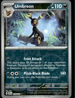 Pokemon Umbreon 130/197 Obsidian Flames Reverse Holo Uncommon 2 Card Lot - Image 1