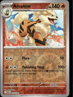 Pokemon Arcanine 028/182 Destined Rivals Reverse Holo Uncommon 2 Card Lot - Image 1