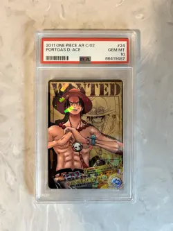 One Piece Ace AR Carddass Japanese Collectible Card PSA 10 *POP 8* - Image 1