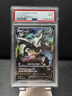 POKEMON TCG Sword & Shield Silver Tempest LUGIA V ALT ART Card 186/195 PSA 9 - Image 1