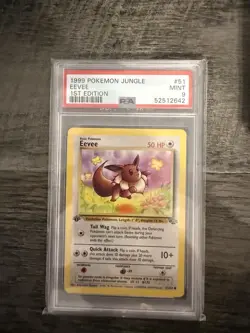 Pokemon Cards - PSA 9 1st Edition Eevee 51/64 - Jungle Set - MINT - PSA 9 - Image 1