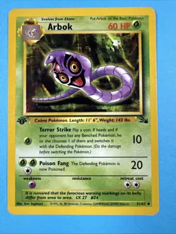 Arbok 31/62 1st Edition Uncommon LP Fossil 1999 Pokemon Card - Image 1