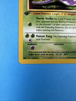 Arbok 31/62 1st Edition Uncommon LP Fossil 1999 Pokemon Card - Image 3
