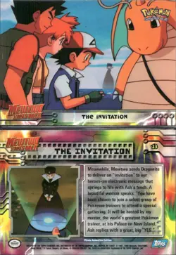 Pokemon Topps The Invitation #13 Mewtwo Strikes Back Blue Logo - Image 1
