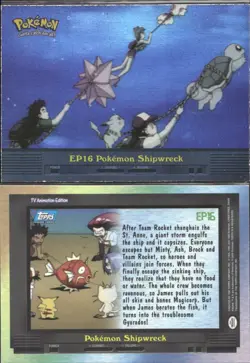Pokemon Topps EP16 Pokemon Shipwreck TV Animation Rainbow Foil Blue Logo - Image 1