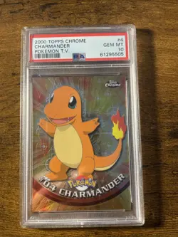 PSA 10- 1999 Topps Pokemon TCG Charmander #04 Holo TV Series - Image 1