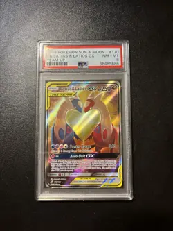 2019 Pokemon Latias & Latios GX Team Up Secret Rare Alt Art #170 Tag Team PSA 8 - Image 1