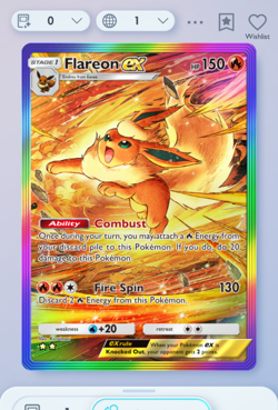 Pokemon TCG POCKET - Flareon Rainbow Rare 2?, Eevee Grove, English - Image 1