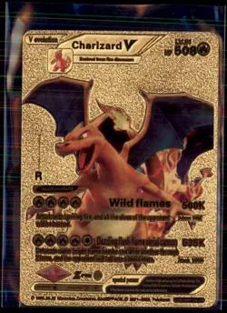 FAKE GOLD Custom Pokemon Charizard V Vinyl NM Pokken Art - Image 1