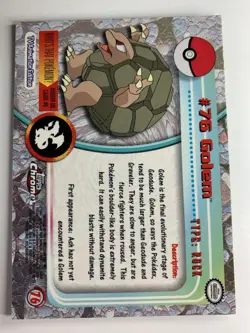 2000 Topps Chrome Pokemon Series 1 #76 Golem FREE COMBINED SHIPPING - Image 2