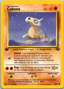 Pokemon TCG Cubone Jungle 50/64 Regular 1st Edition Common US SHIP - Image 1