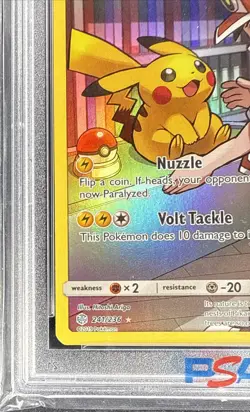 Pokemon Pikachu 241/236 Secret Rare Sun & Moon Cosmic Eclipse PSA 9 - Image 4