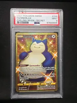 2021 POKEMON SWORD & SHIELD CHILLING REIGN SECRET #224 FULL ART/SNORLAX PSA 9 - Image 1