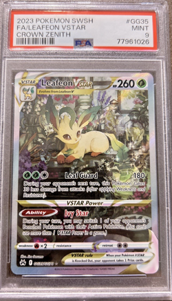 2023 Pokemon Crown Zenith #GG35 Full Art Leafeon VSTAR PSA 9 MINT! - Image 1