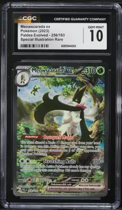2023 Pokemon Paldea Evolved SIR Meowscarada ex #256 CGC 10 - Image 1
