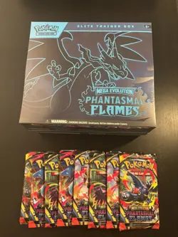 Pokemon TCG Phantasmal Flames Elite Trainer Box and 8 Booster Packs - Image 1