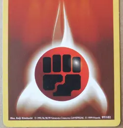 Fighting Energy 97/102 1st Edition "Shadowless" Non-Holo Base Set Pokemon LP - Image 3